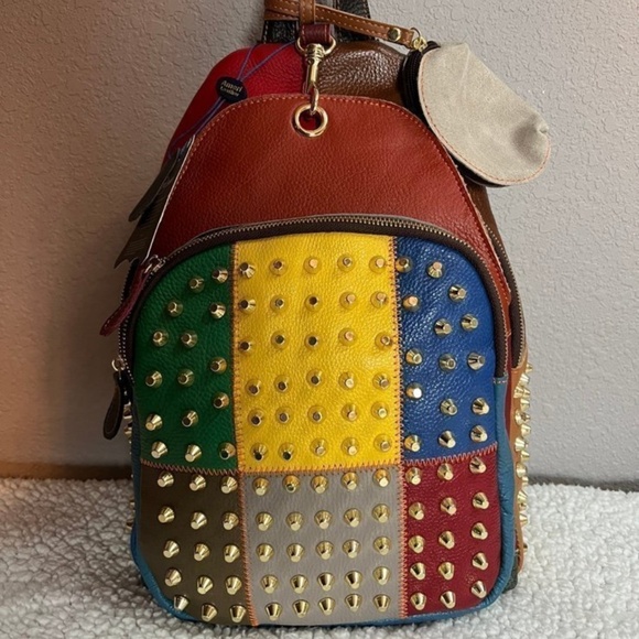 🤎💚❤️💙💛🩶AmeriLeather Borka Leather Backpack~ NWT